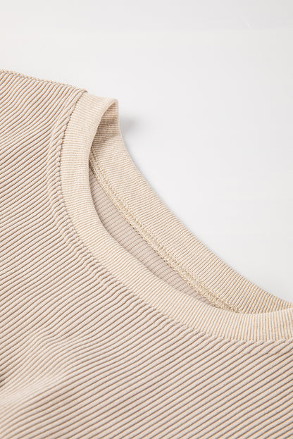 Rauchgraues Oversize-Sweatshirt aus geripptem Cord