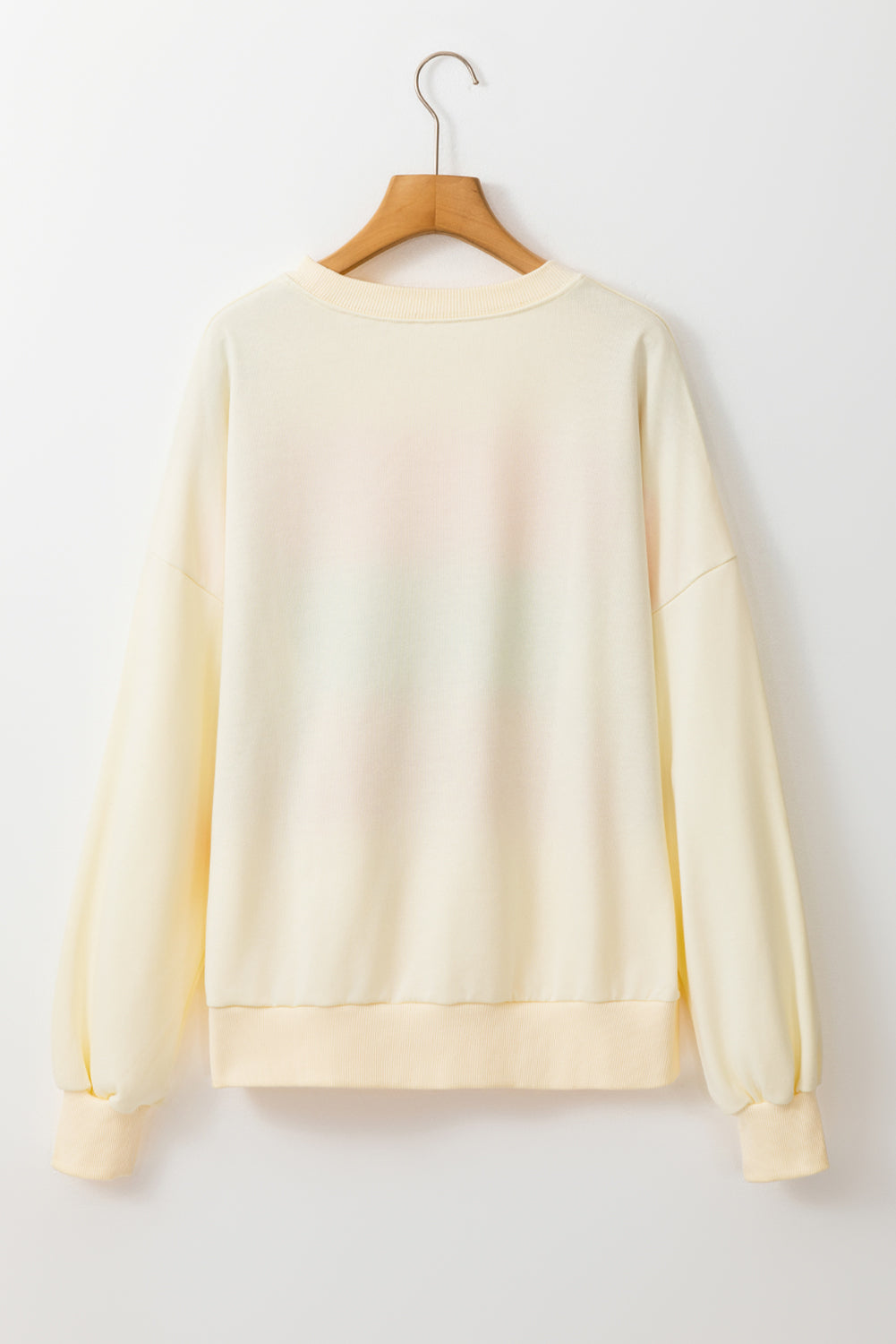 Weißes Sweatshirt mit Rundhalsausschnitt und überschnittener Schulter im Colorblock-Patchwork-Stil