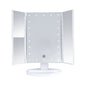 Three-sided Foldable Magnifying Desktop Makeup Mirror With Lamp