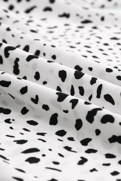 Bluse mit Leopardenmuster und Smok-Detail und Puffärmeln