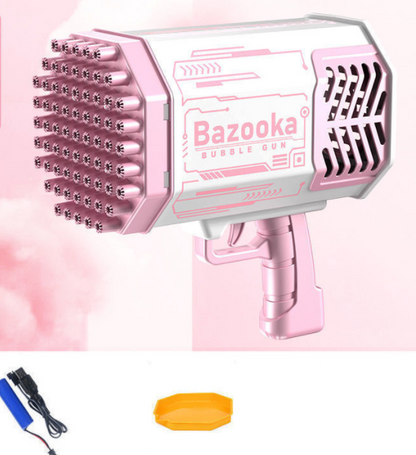 Seifenblasenpistole Rakete 69 Löcher Seifenblasen Maschine Gun Form Automatisches Gebläse mit Licht Spielzeug für Kinder Pomperos
