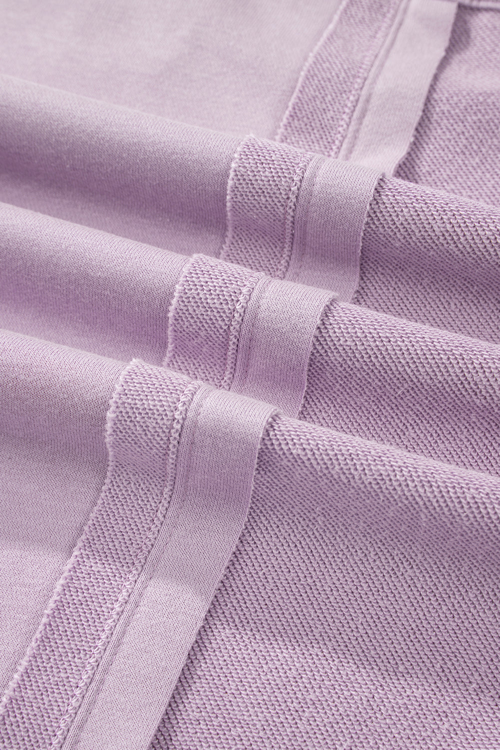 Sweatshirt mit geripptem Saum und sichtbaren Nähten im Orchid Petal-Strick-Häkelmuster