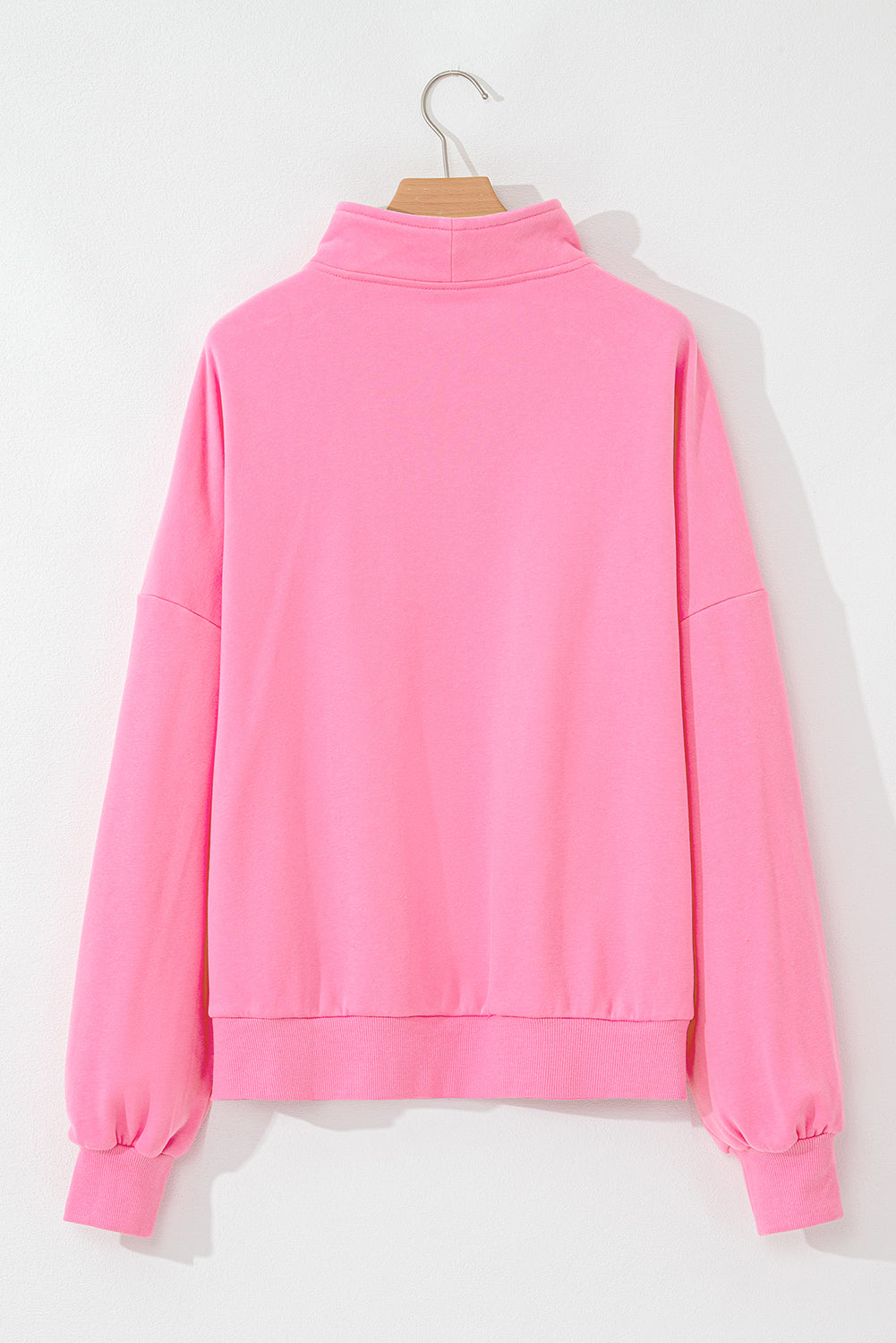 Bonbon Sweatshirt mit Reißverschluss und Stehkragen und Kängurutasche