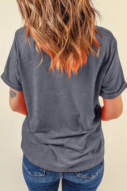 Lässiges Baseball-T-Shirt mit Schleife und Grafik