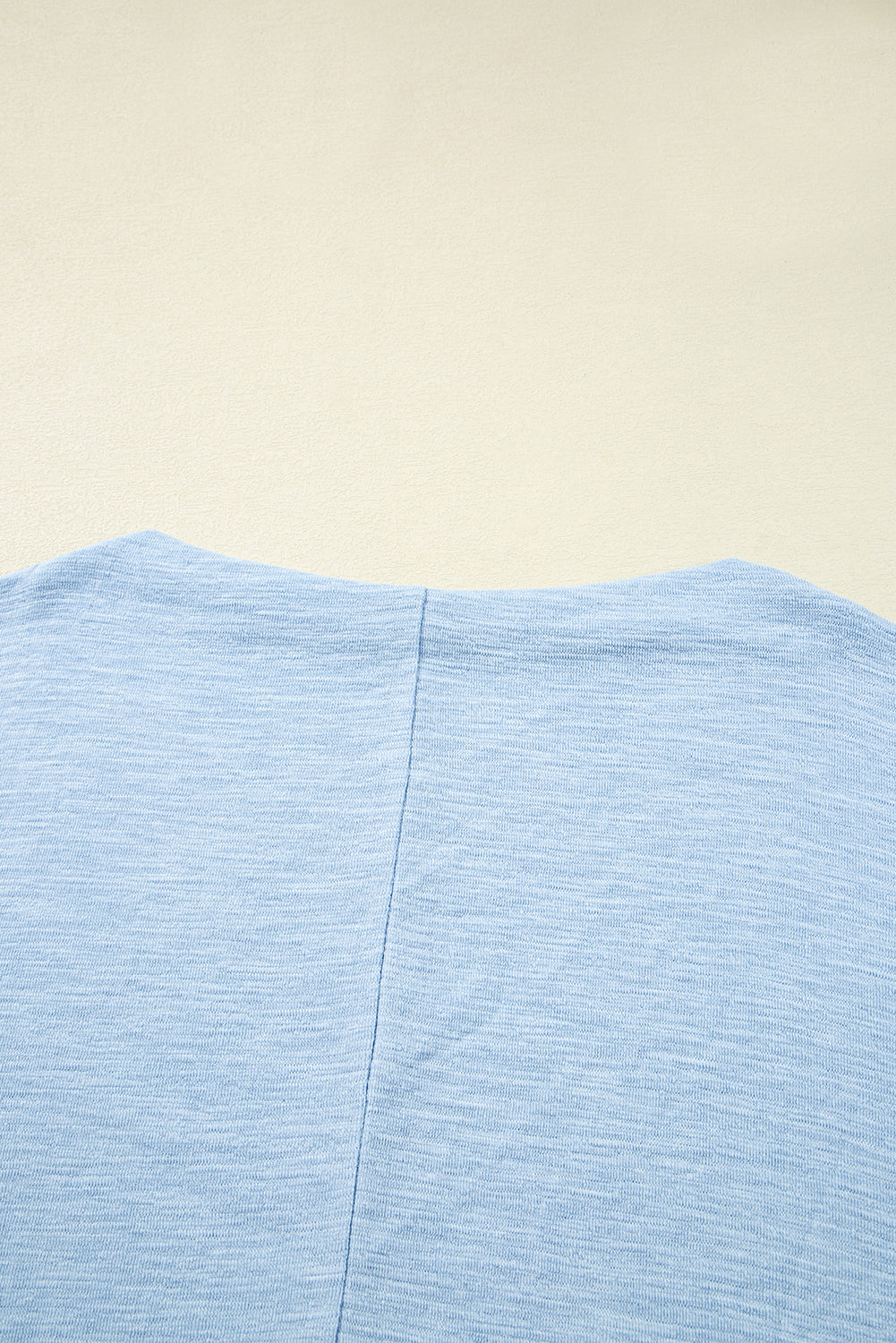 Beau Blue Solid Color Batwing Long Sleeve Top