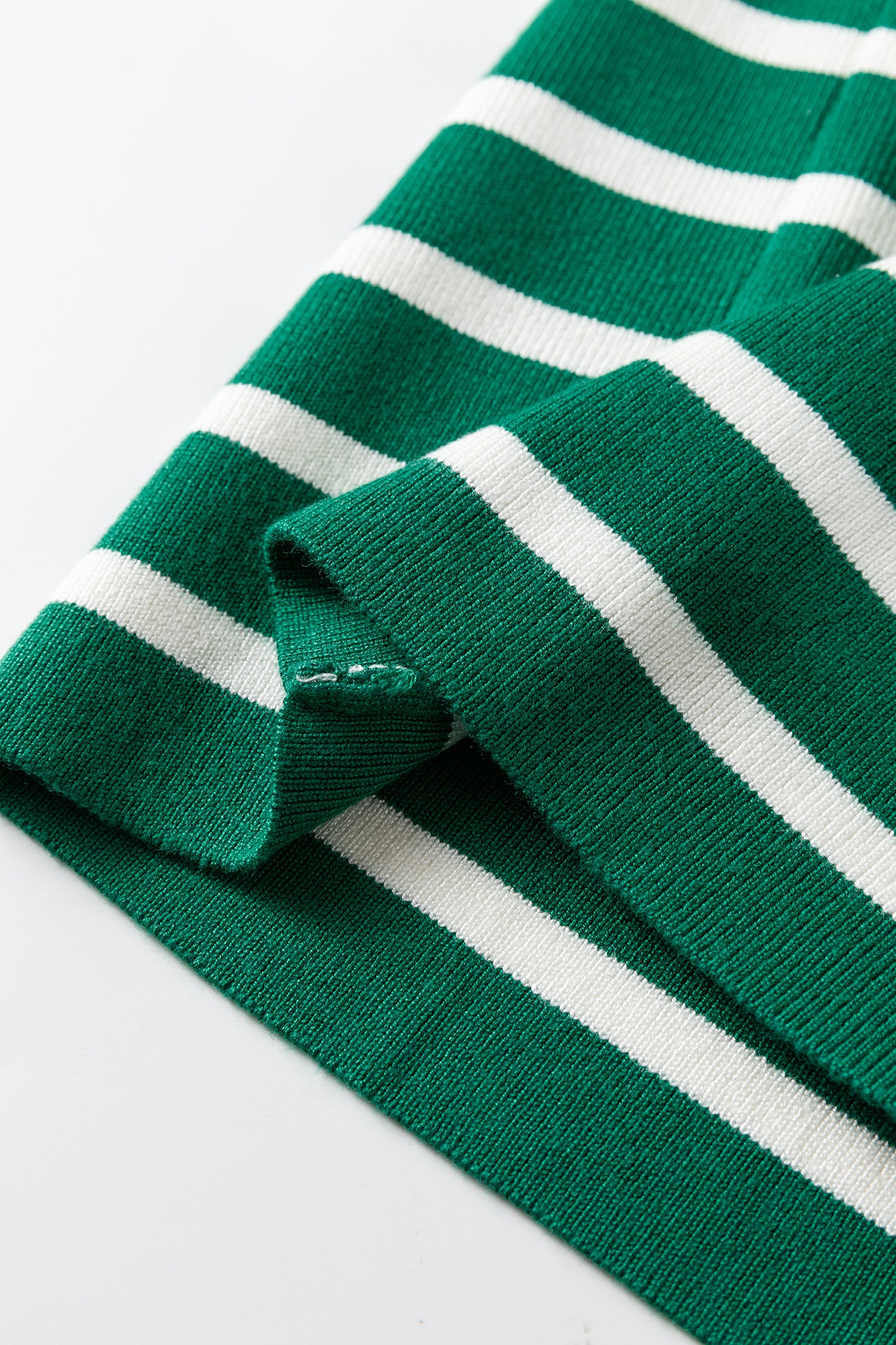 Green Stripe Crew Neck Sleeveless Sweater Vest