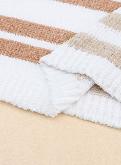 Lässiger Pullover mit Streifen und überschnittener Schulter