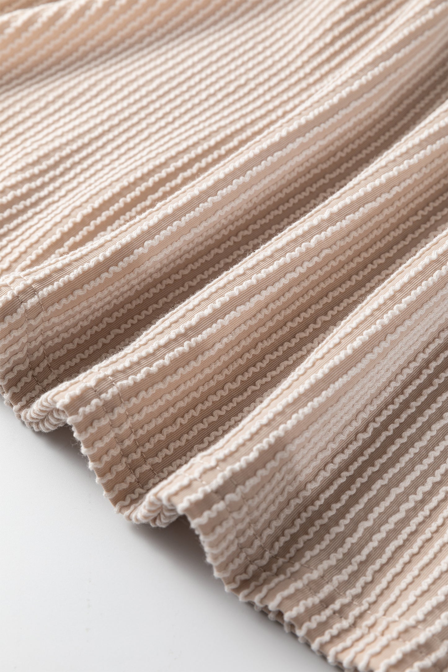 Parchment Twist Ribbed Floral Contrast Patchwork Long Sleeve Top