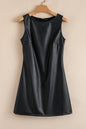 Black Vegan Leather Sleeveless Mini Dress