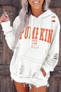 Weißer PUMPKIN SPICE Distressed Hoodie