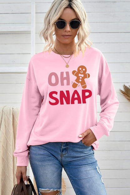 Rosa OH SNAP Lebkuchenmann Weihnachten Pullover