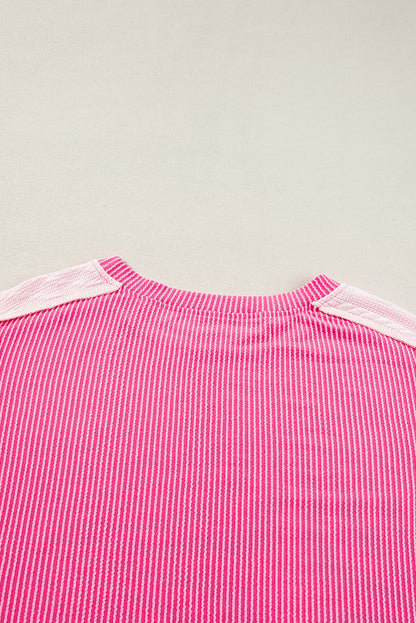 Bonbon – Sweatshirt mit Zopfmuster und sichtbaren Nähten in Colorblock-Optik