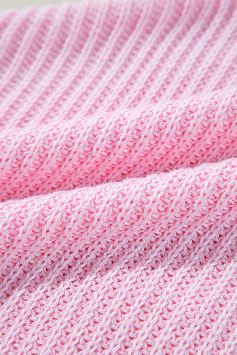 Rosafarbener Merry &amp; Bright Pop-Up-Waffel-Strickpullover mit Buchstaben