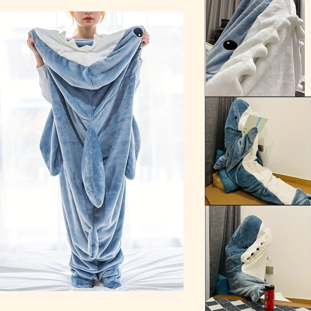 Adult Shark Onesie Blanket: Super Soft Cosy Flannel