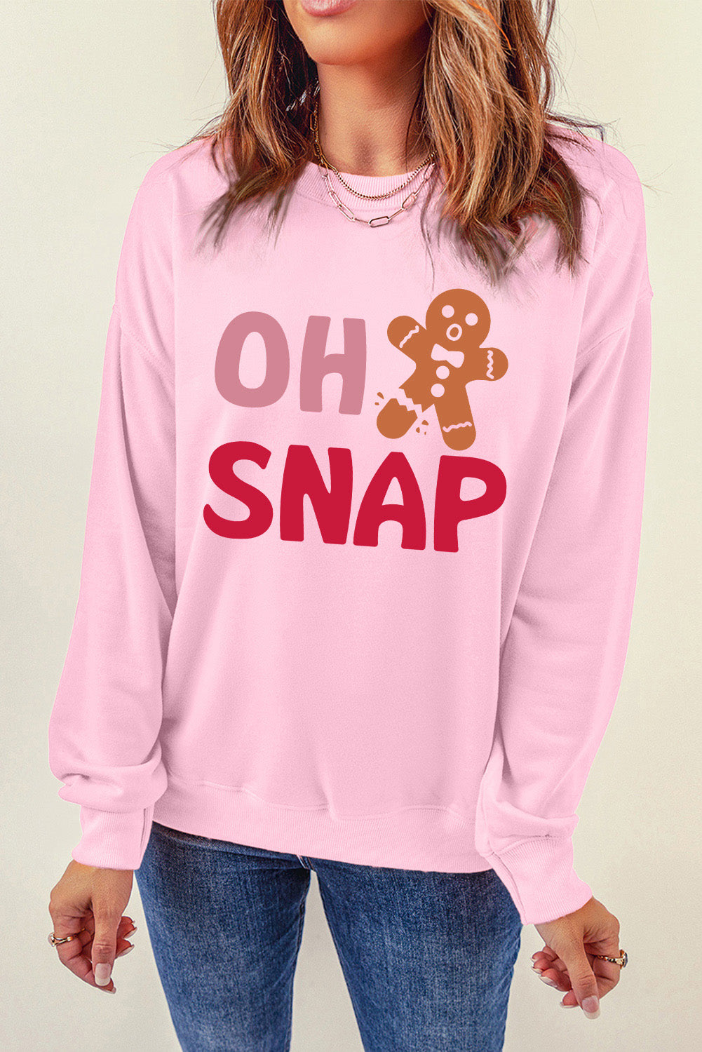 Rosa OH SNAP Lebkuchenmann Weihnachten Pullover