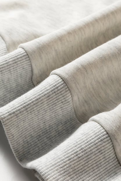 Light Grey Multicolored Striped Patchwork Drop Shoulder Sweatshirt