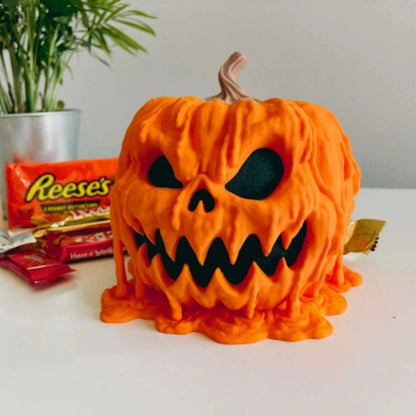 Schmelzende Halloween-Kürbis-Süßigkeitenschale