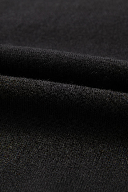 Black Plus Size Cheers Glitter Tinsel Short Sleeve Sweater