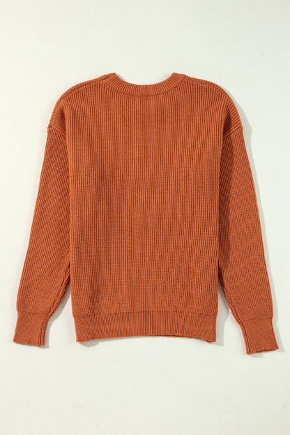 Pullover mit Flamingo- und Kürbis-Grafik
