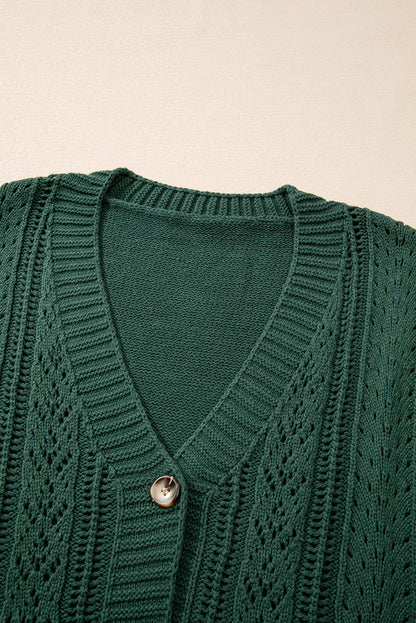 Canton – Offen gestrickte Strickjacke mit überschnittenen Schultern