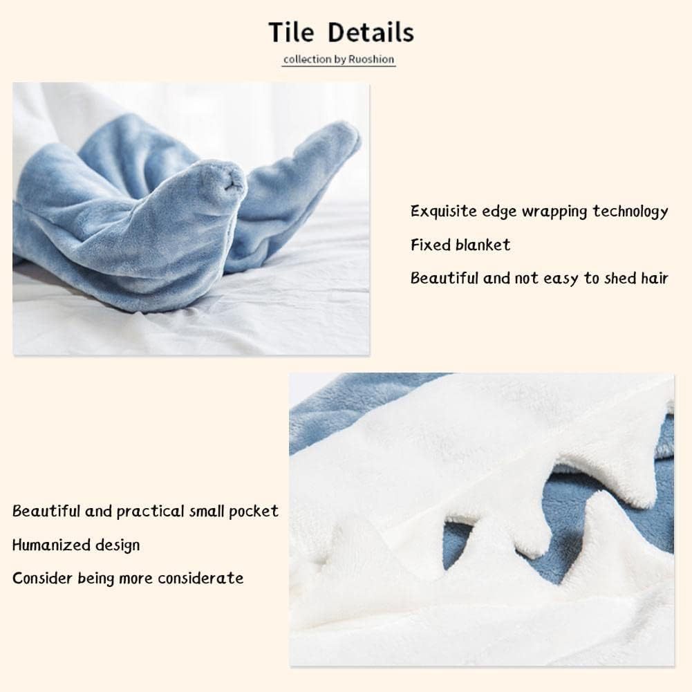 Adult Shark Onesie Blanket: Super Soft Cosy Flannel