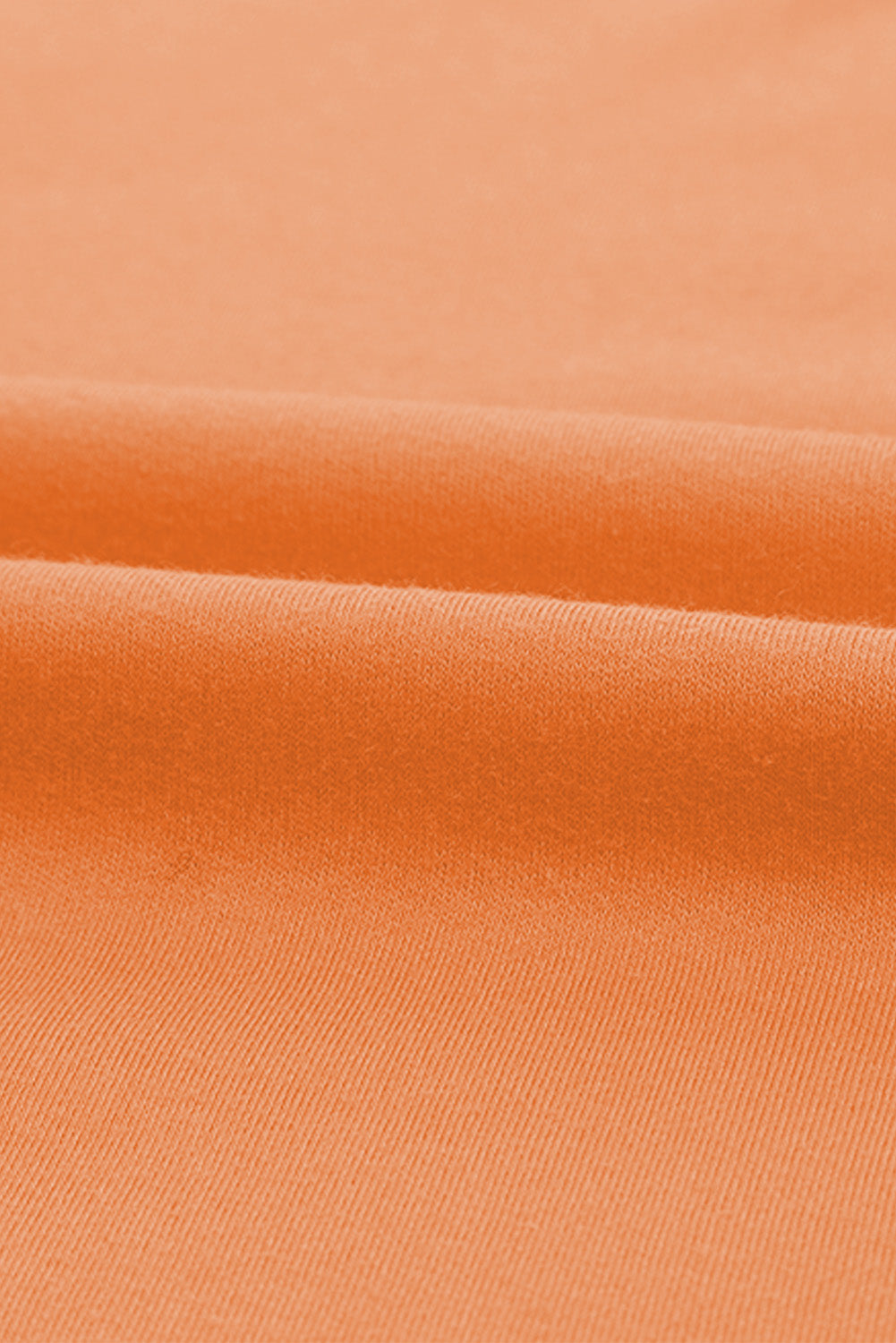 Orangefarbenes, schlichtes Langarm-Top mit Rundhalsausschnitt