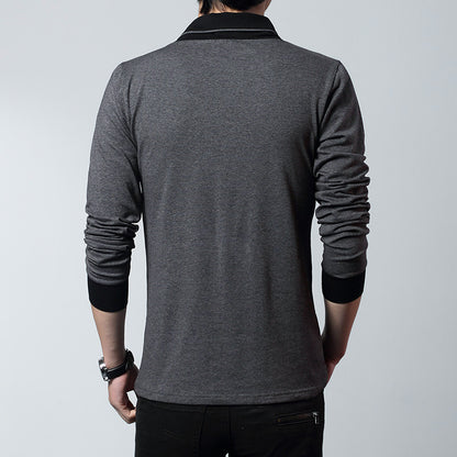 New Spring and Autumn Men's Long-Sleeved t-Shirt Men's Clothes V-Neck