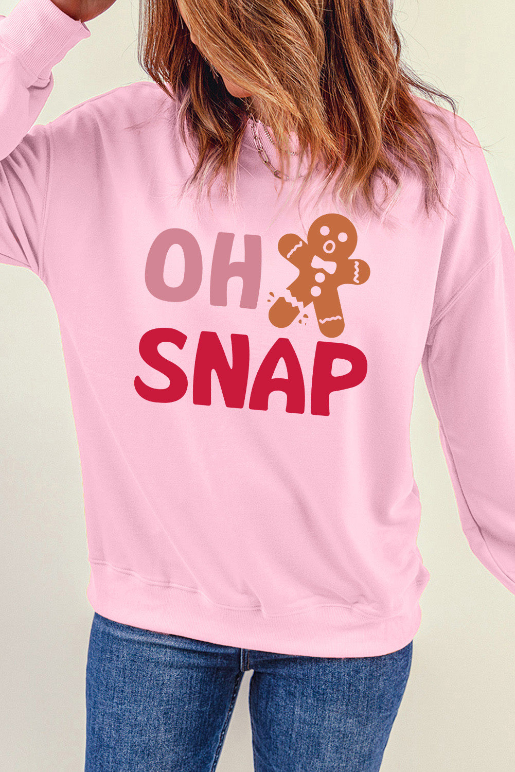 Rosa OH SNAP Lebkuchenmann Weihnachten Pullover