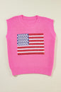 Bonbon – Glitzernde Strickweste mit amerikanischer Flagge