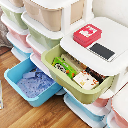 Schubladenschrank in Bonbonfarbe, Schrank mit Kunststoff-Finish, Schublade, Kleiderschrank, Unterwäsche, Socken, Schließfächer