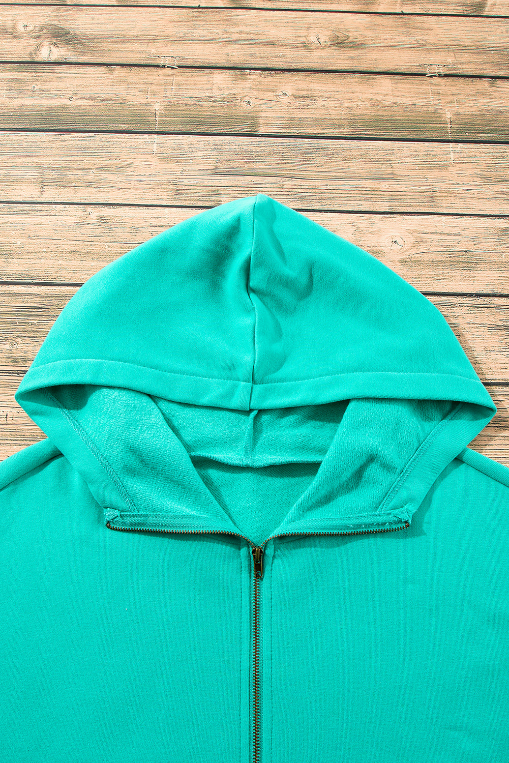 Aruba Blauer, lockerer Hoodie mit Fleecefutter und Kängurutaschen mit halbem Reißverschluss