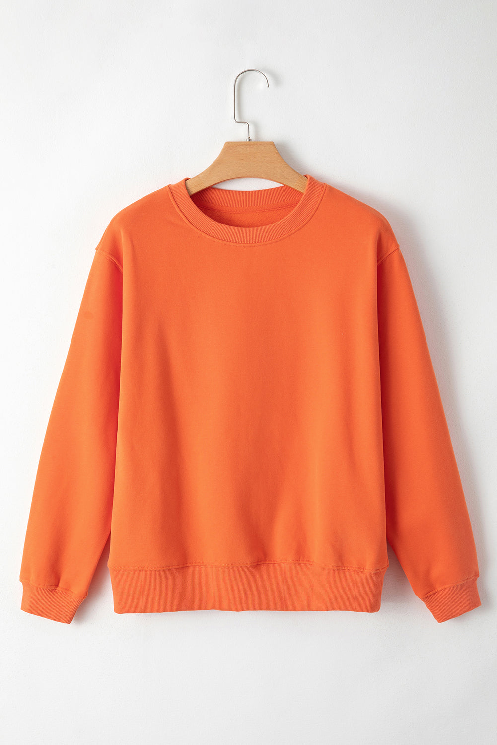 Einfarbiges Frottee-Sweatshirt mit überschnittener Schulter und Fleecefutter in Rotorange