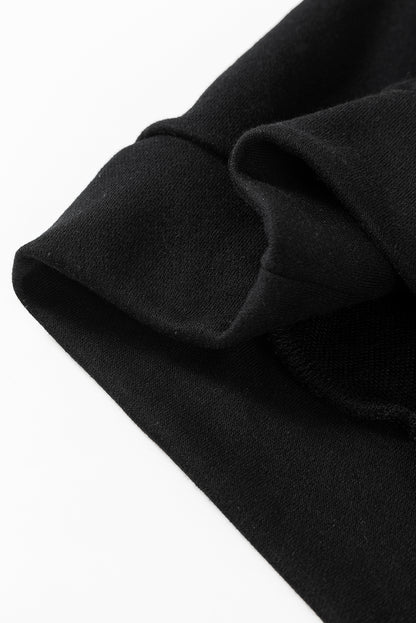 Schwarzes Sweatshirt mit Rundhalsausschnitt und Schleife