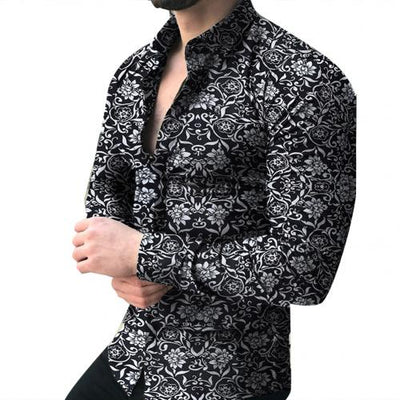 Stylish Lapel Printed Floral Shirt for Casual Elegance