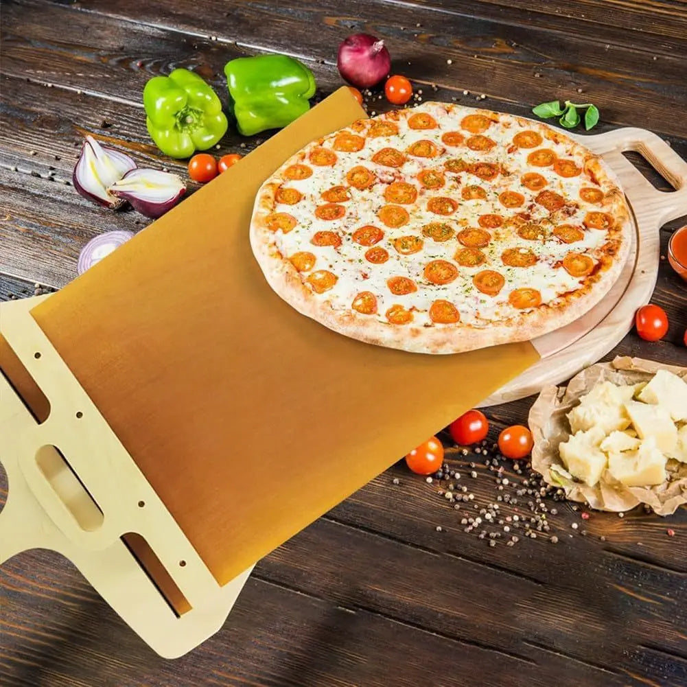 Sliding Pizza Shovel & Non-Stick Cutting Board: Convenient Kitchen Baking Tool"