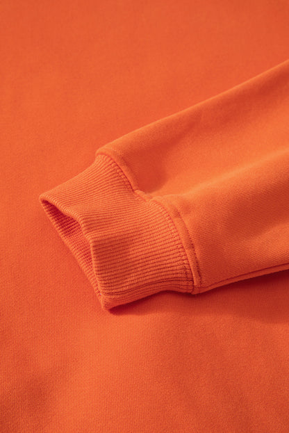 Einfarbiges Frottee-Sweatshirt mit überschnittener Schulter und Fleecefutter in Rotorange