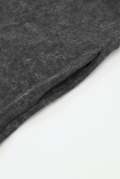 Schwarzer offener Cardigan mit Fransensaum und Taschen
