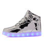 Children's Luminous Velcro Casual High-Top Charging Light Up Shoes