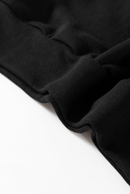Schwarzes Sweatshirt mit Rundhalsausschnitt und Schleife