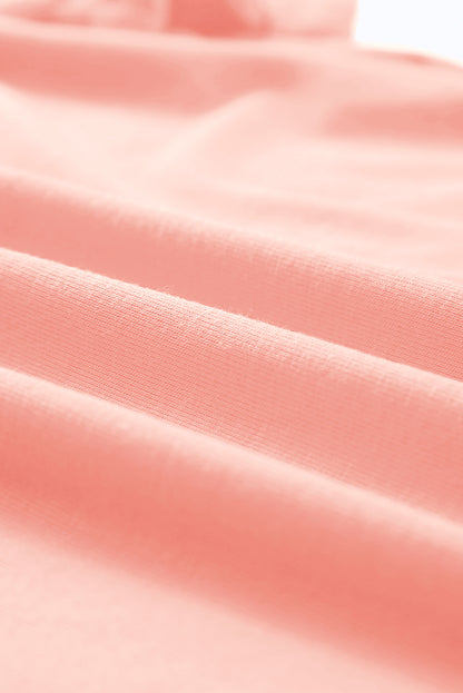 Lässiges, schlichtes Rundhals-T-Shirt in Rosa