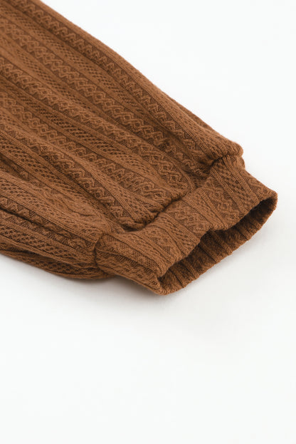 Langärmliges Oberteil aus Jacquard-Imitat-Strick