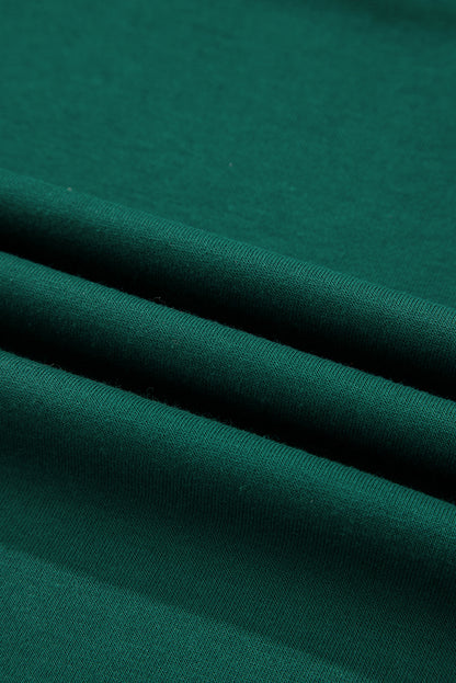 Evergreen Varsity Striped Sleeve Drop Shoulder Sweatshirt and Short Set