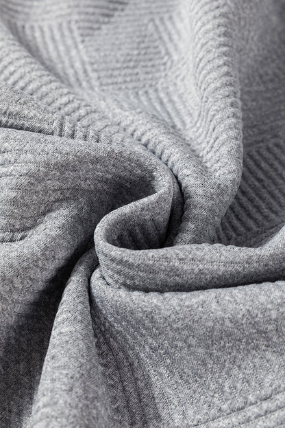 Graues, einfarbiges, strukturiertes Etuikleid mit langen Ärmeln