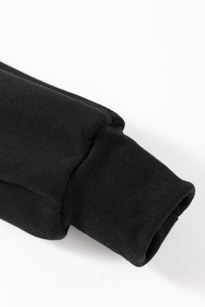 Schwarzes Sweatshirt mit Rundhalsausschnitt und Schleife