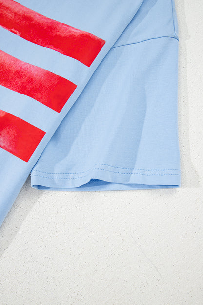 Myosotis Flag Bow Graphic Rundhals-T-Shirt