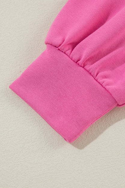 Bonbon Set mit kontrastierendem Patchwork-Pullover und Jogginghose mit Kordelzug
