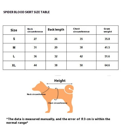 Halloween Personalized Bloodshot Spider Dog Skirt Clothes