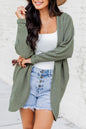 Laurel Green – Strickjacke mit offener Vorderseite und Waffelstrick