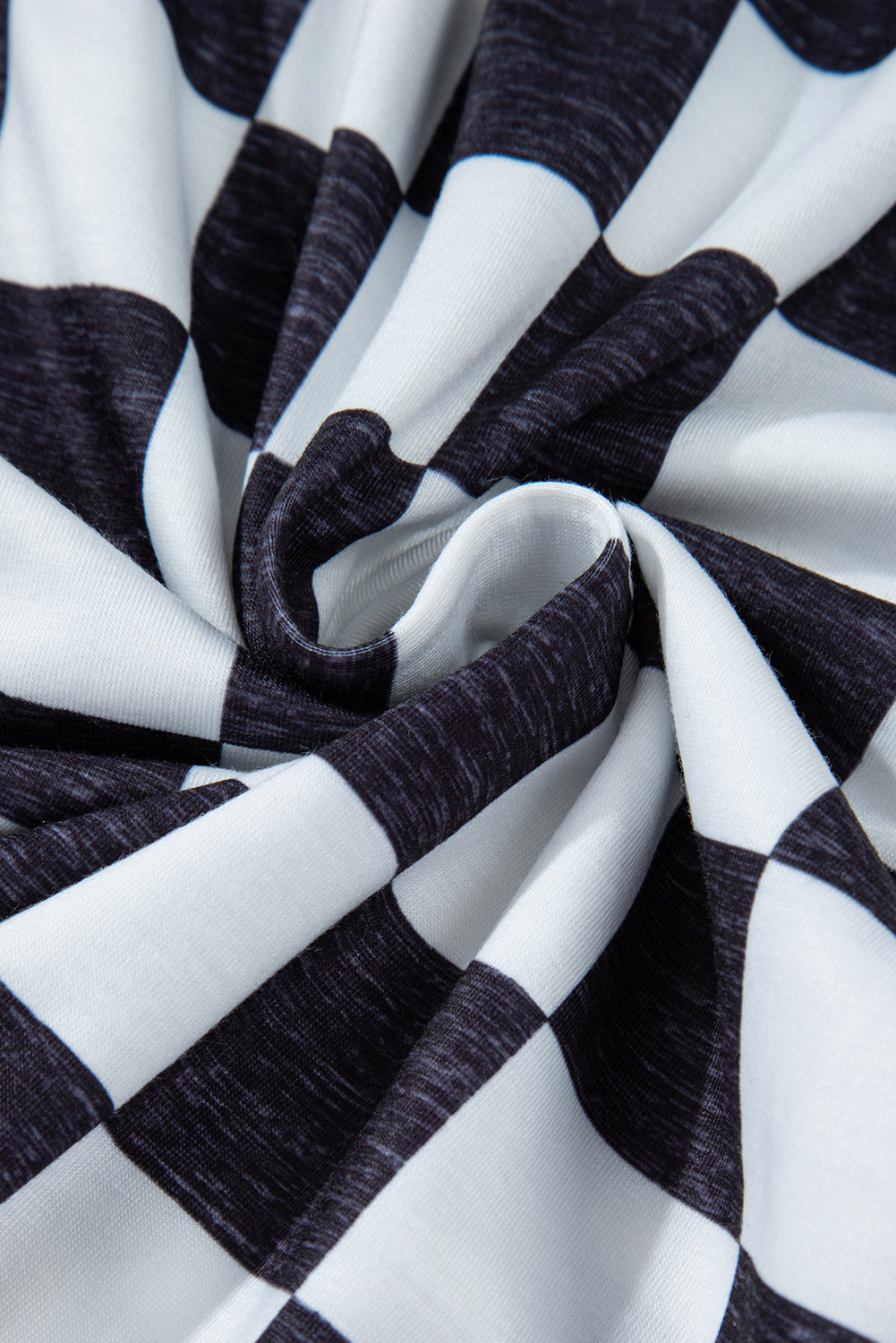 Schwarze Hose mit weitem Bein und hoher Taille im zweifarbigen Karomuster