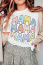 Weißes, lässiges T-Shirt mit Rundhalsausschnitt und MAMA-Slogan-Print